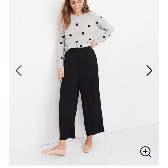 Madewell Pants - Madewell Black Polka Dot Hudson Pull On Crop Pants